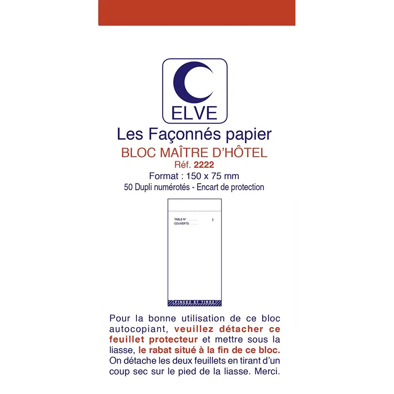 Bloc maître d’hôtel 50 dupli 150 x 75 mm – Image 2