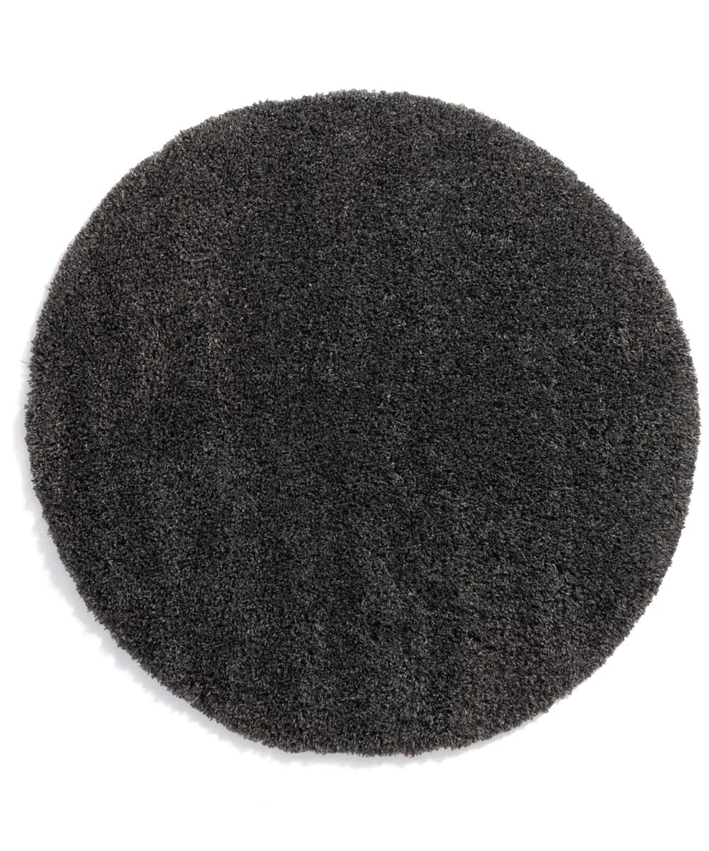 Tapis Rond poils longs Cozy Shaggy – gris foncé – Image 4